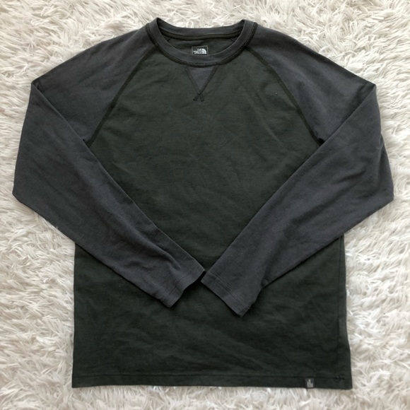 The North Face Other - The North Face Men’s Long Sleeve Crewneck Shirt Grey and Army Green Medium